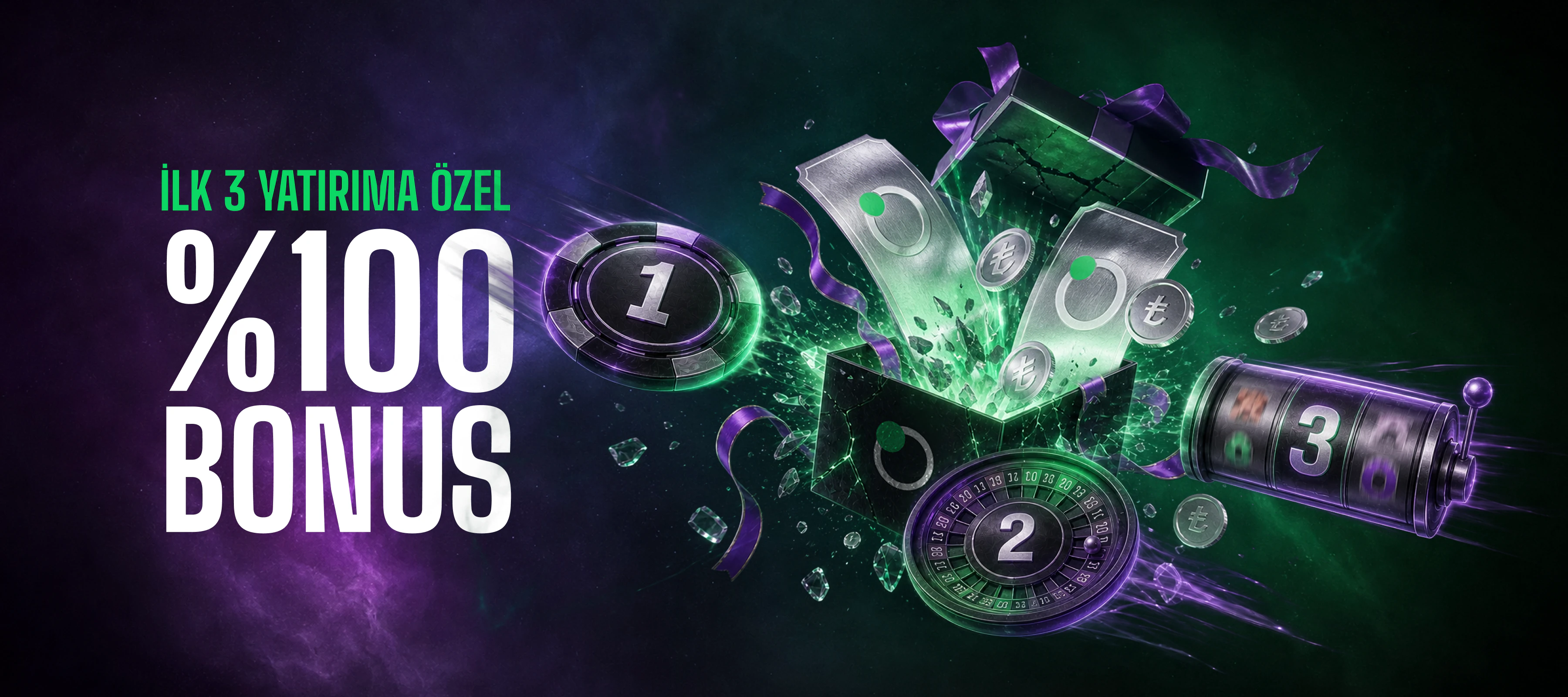 İlk 3 TL Yatırımınıza %100 Casino Hoş Geldin Paketi