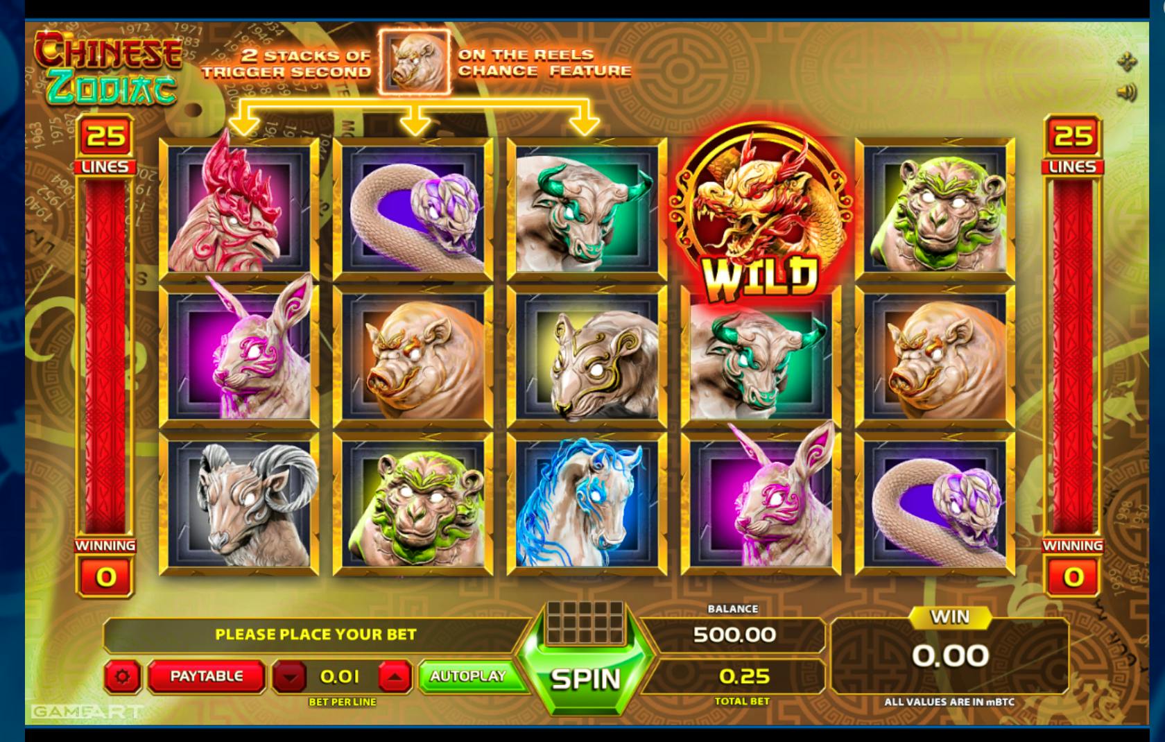 CHINESE ZODIAC - Bally - Big Win! Locking Wilds Slot Bonus Feature